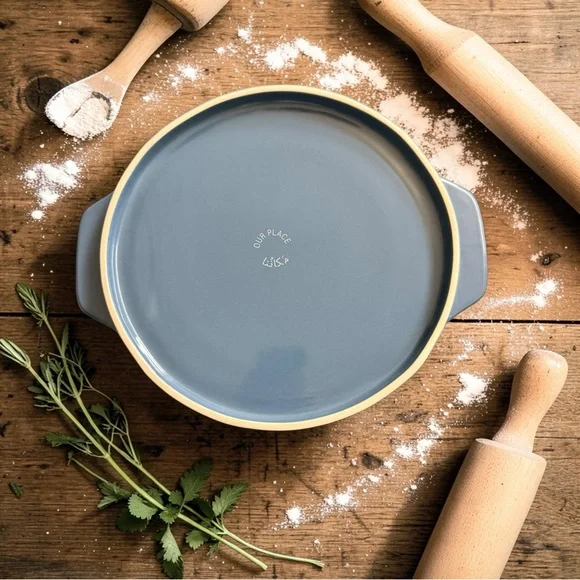 New Our Place Ceramic Flipping Platter, Blue Salt - Picture 6 of 6